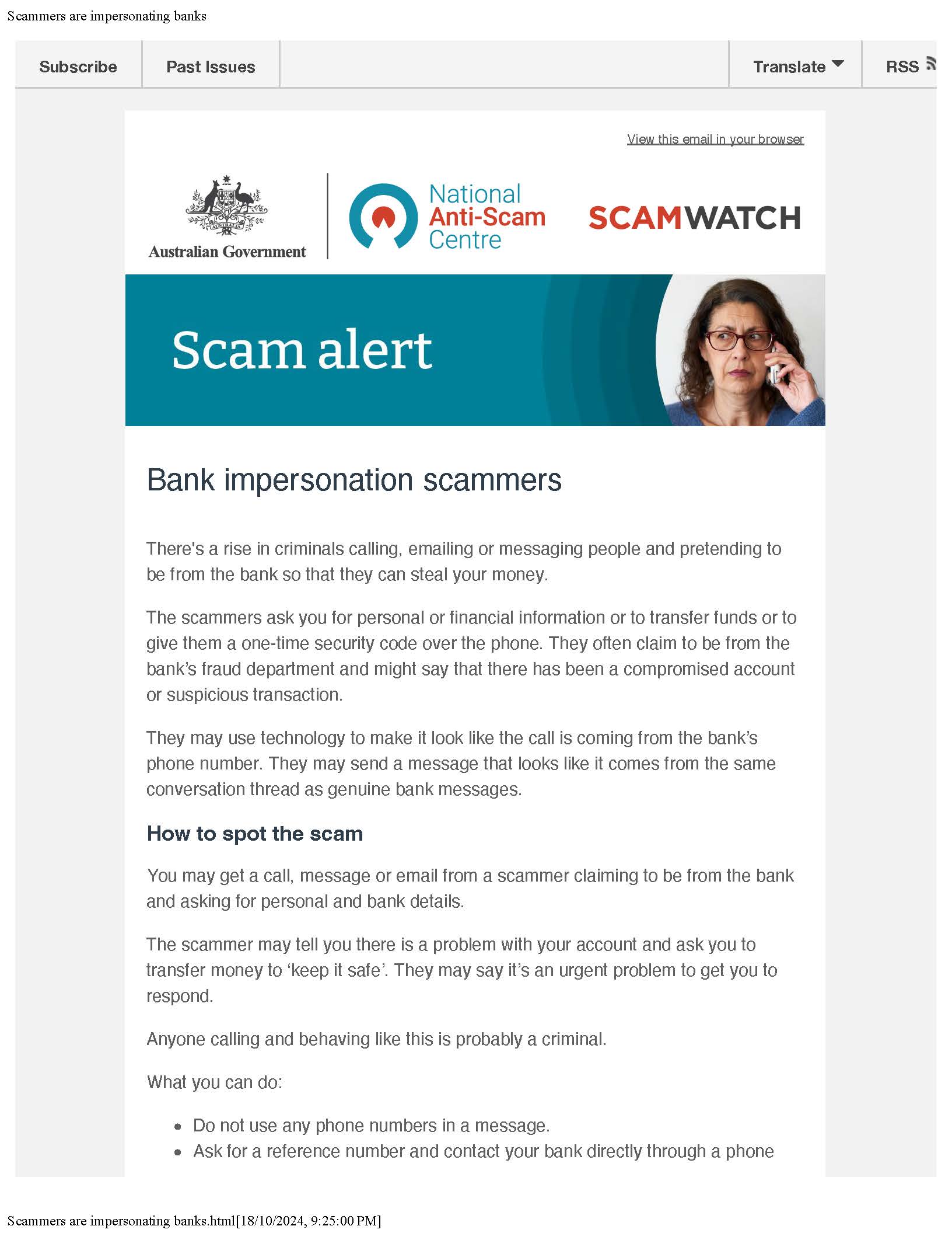 Scam alert